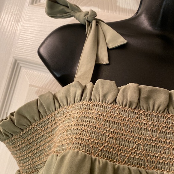 Cato Olive Green Ruffle Blouse NWTs - Picture 6 of 12